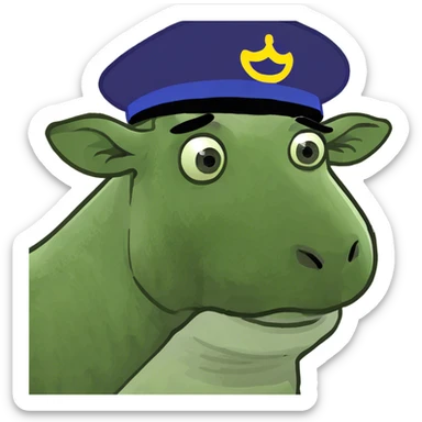 Cow with a mustache sticker