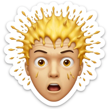 yellow exploiding head normal man mind blown sticker