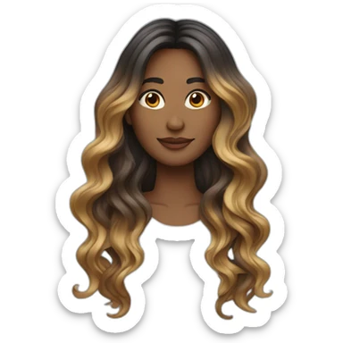 Long wavy ombré hair woman sticker
