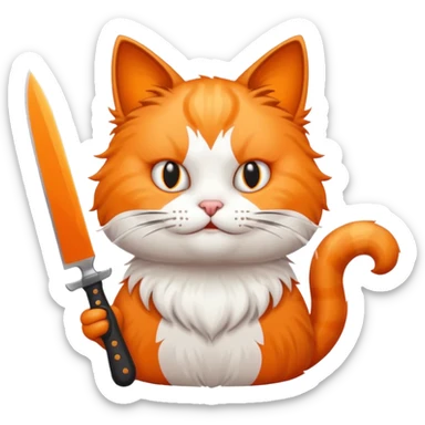 Killer cat with knife sticker