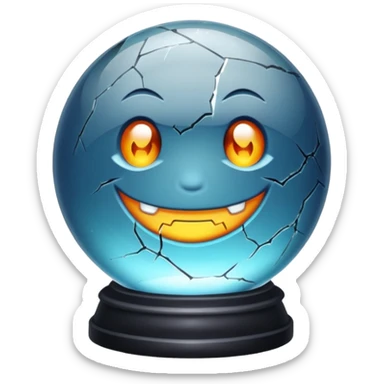 Crystal ball crappy 3d graphics  sticker