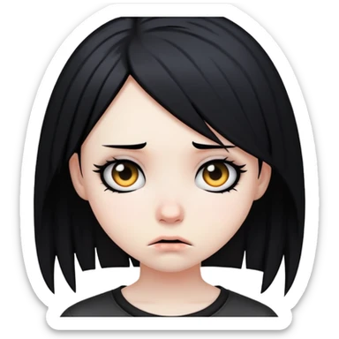 Emo girl upset sticker