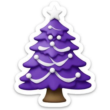 Purple Christmas tree with white ornaments sticker