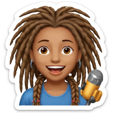 emoji de chica con rastas cantando sticker