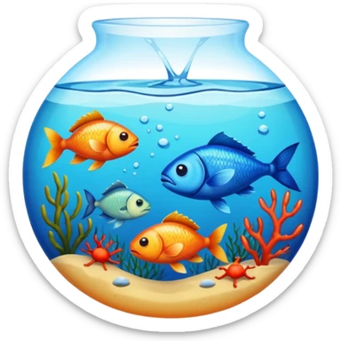 live fish and crabs sticker