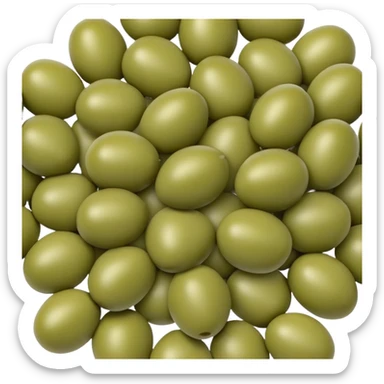 A bunch of balls in the form of pale olive hearts sticker