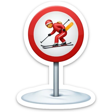 traffic sign style emoji indicating no skiing allowed sticker
