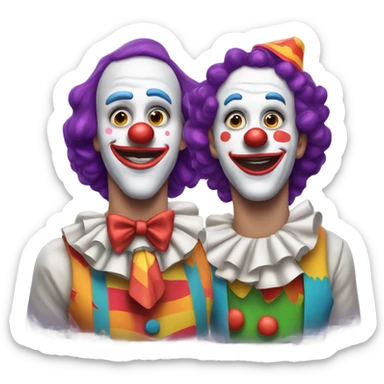 Three clowns  sticker