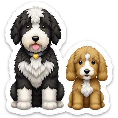 Sheepadoodle gray and black and goldendoodle sticker