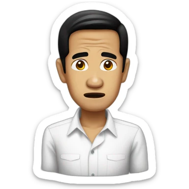 Jokowi with white shirt upset sticker
