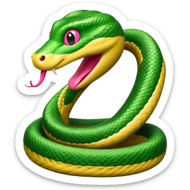 Snake with a happy pink nos sticker