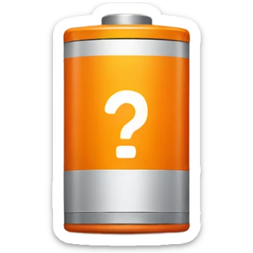 Orange battery frowning sticker