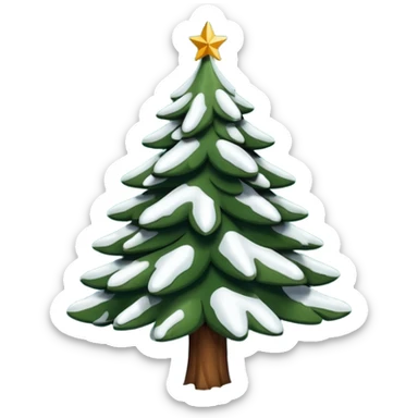 Sapin de Noël avec de la neige  sur les branches  sticker