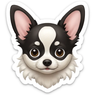 White and black chihuahua with floppy ears sticker