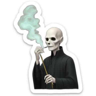 Lord Voldemort smoking herbs with his wand sticker