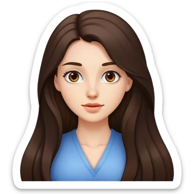 Brunette women long hair sticker