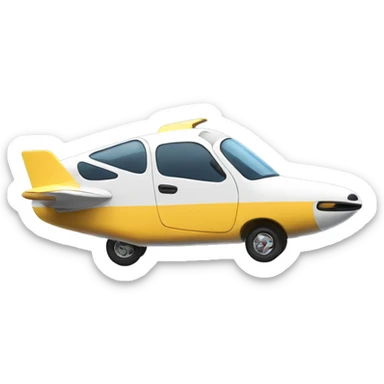 Flying car with open door sticker