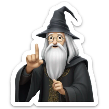 Dumbledore raising his finger sticker