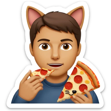 Tom Cruise eating cat pizza sticker