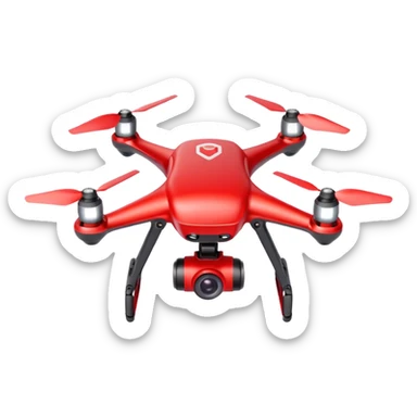 Red Drone – parcel grip + LED light, Courier Drones. sticker