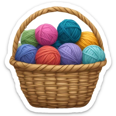 Basket full of yarn balls sticker