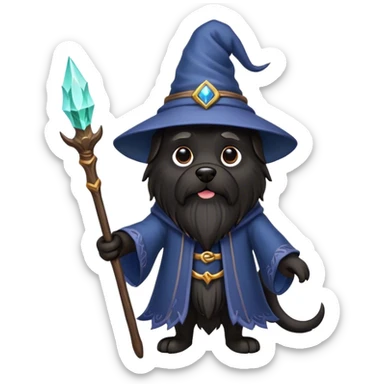 black dog Wizard sticker