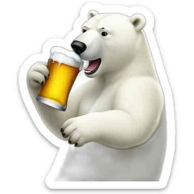 Polar-bear-drinking-beer sticker