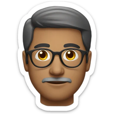 pakistani man with round glasses sticker