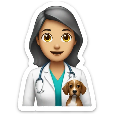 Mujer veterinaria con perro sticker