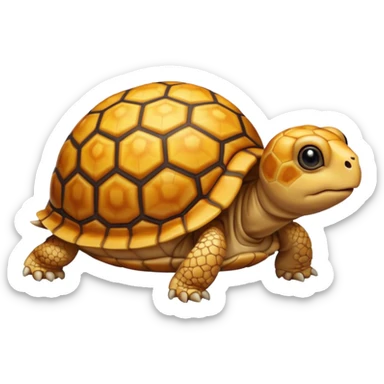 A young very small yellow tortoise sticker