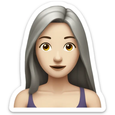 pale woman long dark hair doing yoga sticker