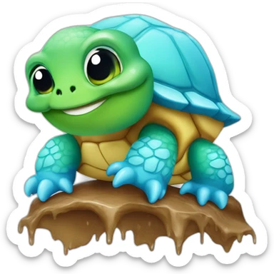 Tortue avec glace sticker