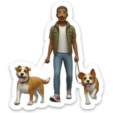 walking the dogs sticker