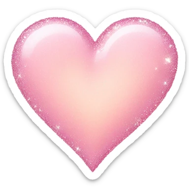 Light pink pastel heart with sparkles sticker