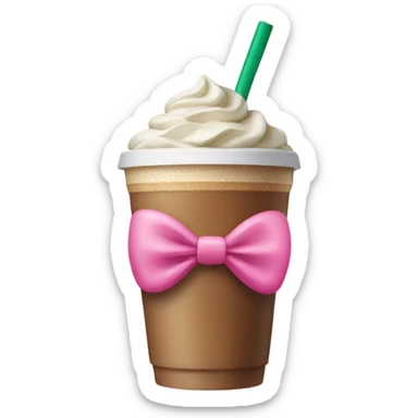 Starbucks drink with pink bow sticker