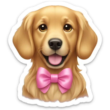 Golden Retriever with a Pink Bow sticker