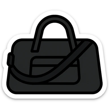 all black duffle bag with black strap sticker