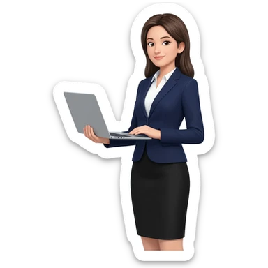 Business woman holding a laptop emoji sticker