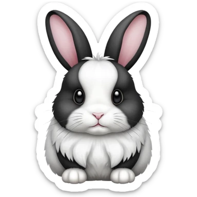 black and white dutch rabbit cute (ios7 style) sticker