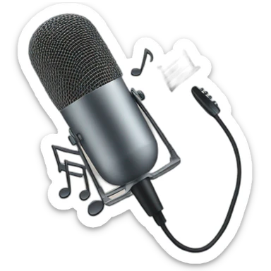 Mic with notes next to it sticker