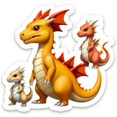 Cubone-dragonite-Marowak-Charmeleon-Fakémon-creature (full body) sticker