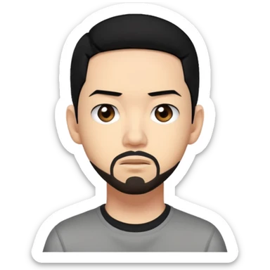 Mike Shinoda black hair sticker