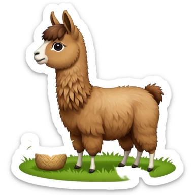 Llama inca comiendo sticker