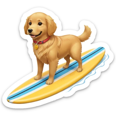 Dog riding a surfboard  sticker