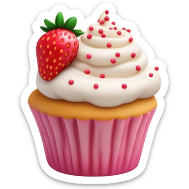 Strawberry Cupcake with cheesecake frosting  sticker