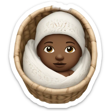 white skin newborn in boho cradle sticker