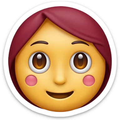 burgundy colored emoji face sticker