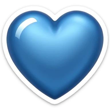 heart with a metallic blue finish sticker
