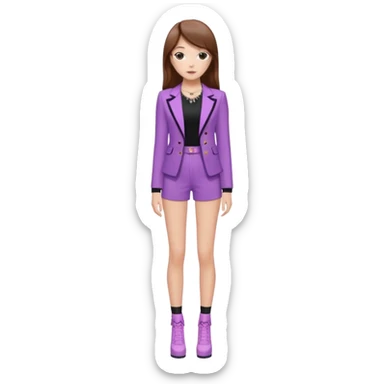 Pelo castaño,delgada,alta, mi color favorito es el lila me gusta lo coquet y lo asthetic,estoy asiendo mi Glow up y soy fan a BLAK PINK 🖤🩷 sticker