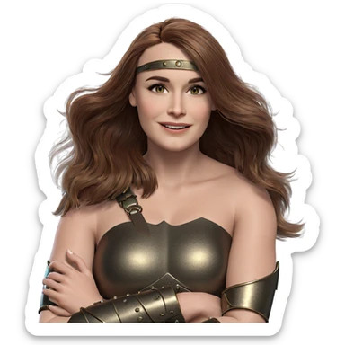 smiling girl in armor sticker